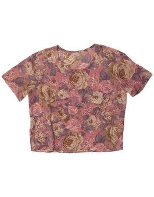 Byblos Womens Oversized Blouse Top IT 44 Medium Pink Floral Polyester WE07