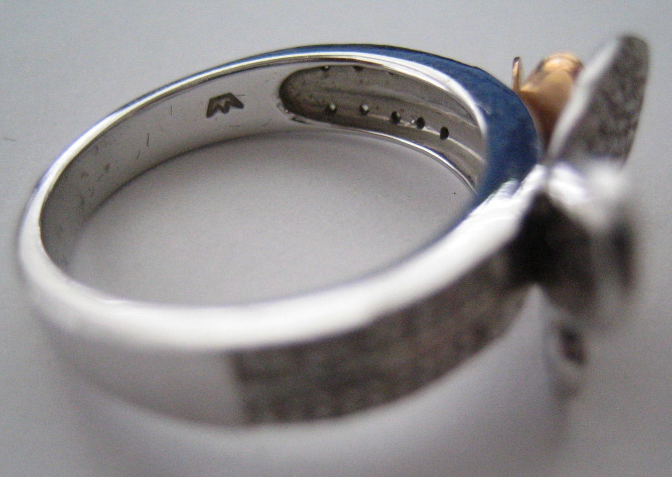 14k Solid White & Rose Gold Double Butterfly Ring… - image 4