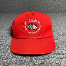LBGA Laid Back Golfers Association Vintage 90s Red Rope Snapback Hat Golf