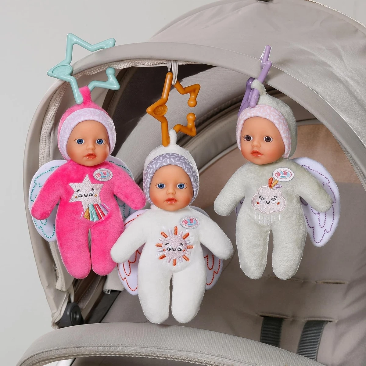 BABY born for babies Angel soft doll teething toy with rattle, 3 assorted colour
