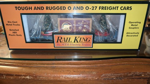 MTH Navidad Rojo Coche Plano Santa Trineo y Reno 30-76861 Rail King | Condition: Used