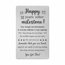 TGCNQ 10 Year Sobriety Gifts - Recovery Gifts for Women Men - 10 Year Sober A...