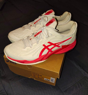 ASICS Men's Court FF 3 Novak Tennis, Size 12.5, White And Red
