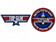 2x U.S Airforce Top Gun TopGun Maverick Badge Iron on Patch For Clothes T-Shirt