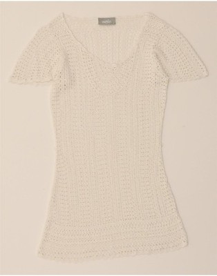 Wallis Damen Oversize Strand Basic Kleid UK 10 Small Weiß CQ78