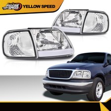Fit For 97-04 F-150 Expedition Led Drl Headlights Corner Lights Chromeclear Fit For 97-04 F-150 Expedition Led Drl Headlights Corner Lights Chromeclear
