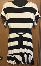 Ann Taylor Loft Stripe Black White Dress Size 14 Short Sleeve New