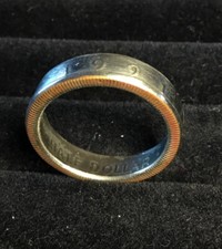 Vintage 1991 USA JFK Kennedy Liberty Half Dollar Handmade Coin Ring Size 10.5  