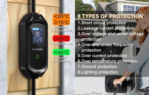 AFEEV Type 2 Portable EV Charger 7KW 32A 1Phase Type1/GBT EVSE Cable CEE Plug - Picture 14 of 20