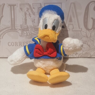 Donald Duck weiches Plüschtier Beanie Spielzeug 6 Zoll Disney World Neu *SCHNELL & KOSTENLOS PNP   