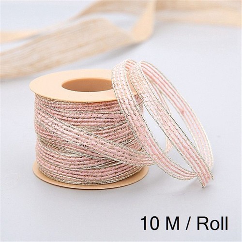 10M/Roll Craft Burlap Ribbon JuteDIY Packing Decoration Christmas Lace Gift - Picture 8 of 24