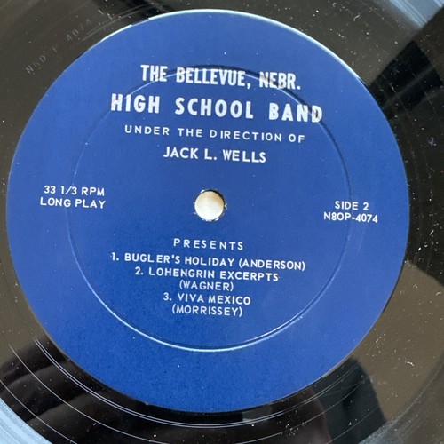 The Bellevue Nebraska High School Band Jack L Wells Vinyl LP - Picture 6 of 6