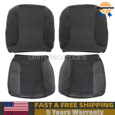 Driver &Passenger Bottom-Top Cloth Seat Cover Dark Gray For 03-05 Dodge Ram 2500