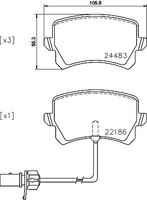 Hella 8DB 355 023-031 Bremsbelagsatz, Scheibenbremse FüR Audi