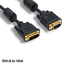 KNTK 6' DVI-A to VGA Cable 28AWG Analog 12 5 Pin to HD15 Cord for Monitor PC