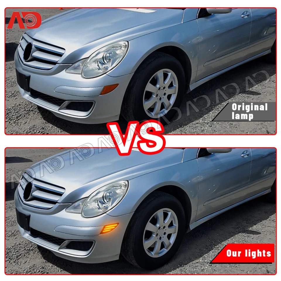 2x Smoked LED Side Marker Turn Signal Light For Benz W251 R320 R350 R500 R63 AMG - Image 3 of 4