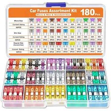 180Pcs Car Fuses Assorted Kit,60 Blade Car Fuse +60 Standard Fuse +60 Micro Fuse