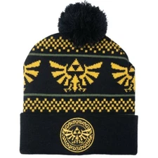 Nintendo Legend of Zelda Pom Beanie Winter Hat Fairisle Ugly Sweater Wingcrest