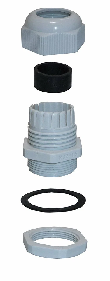 Pasamuros con Contratuerca M32x1, 5 Plástico Gris 100 Pieza - Imagen 2 de 4