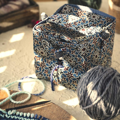 Laterne Mond Wollhalter: Strickbox: Ajrak Garnwürfel Schlüsselloch tragbarer Halter