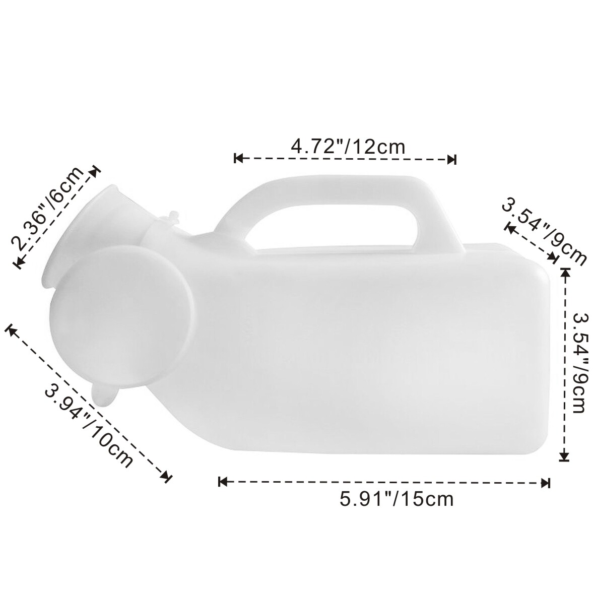 2 X Male Urinal Long Neck Incontinence Bottle for Men For Clinics and