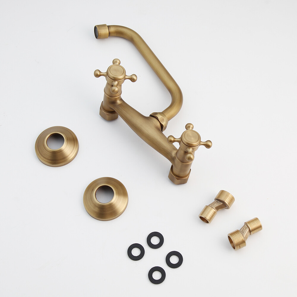 Antique Wall Mounted Waterfall Brass Bathroom Mixer Faucet Hand Shower ...