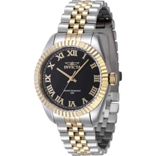Invicta Women's Watch Specialty Black Dial Two Tone Steel Bracelet Quartz 47413