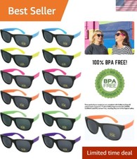 Vibrant 80s Neon Sunglasses for Adults - Lightweight  UV Protection Inside