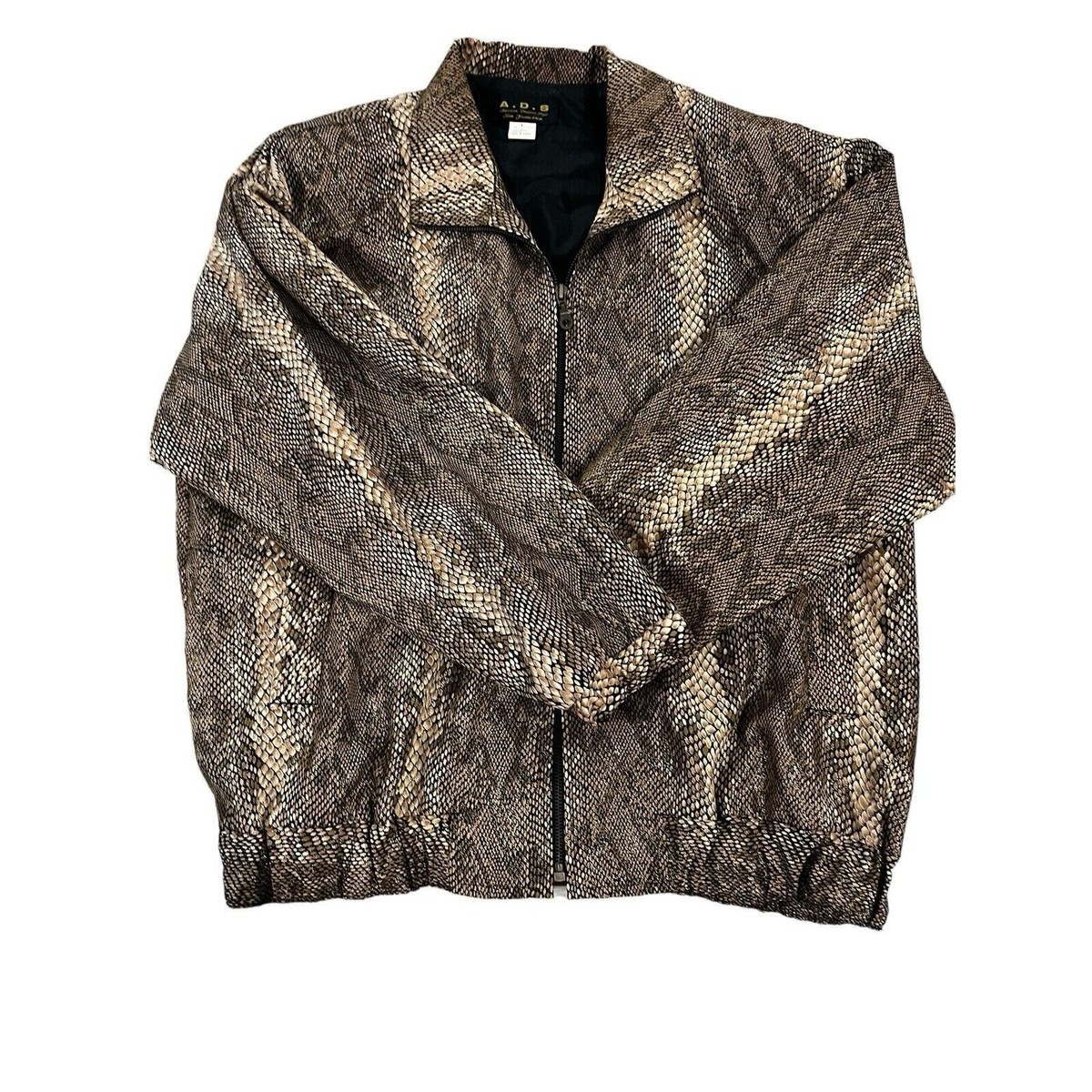 American Designer Vintage Women's Snake-print Bomber Jacket