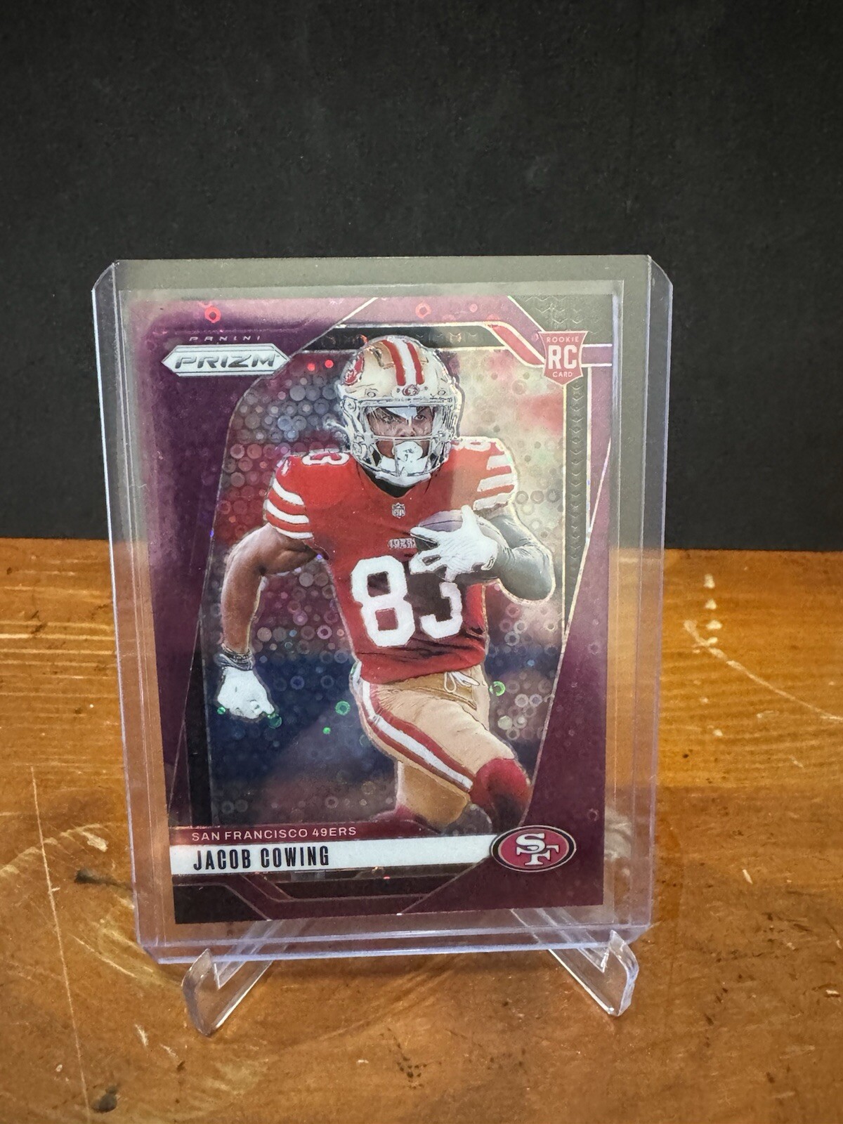 2024 Panini Prizm Football Purple Disco Prizm #335 Jacob Cowing 1/49 first print