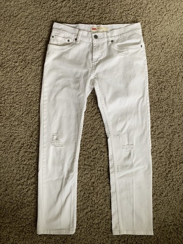 Boys Levis white 511 Slim distressed 