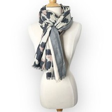 Cotton Cashmere Leopard Print Scarf 80/20 Blend Soft Cozy Winter Fringe Shawl