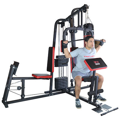 TrainHard  Kraftstation Fitnessstation Fitnesscenter Hantelbank m. 65kg Gewicht