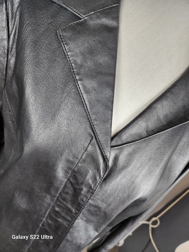 Tribeca WMS Sz XL Black Color 100% Genuine Leather Coat Jacket 2/4 - Image 4 of 4