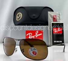 Ray-Ban Aviator Sunglasses Bronze Metal Brown Polarized Lens RB3267 014/83 64mm