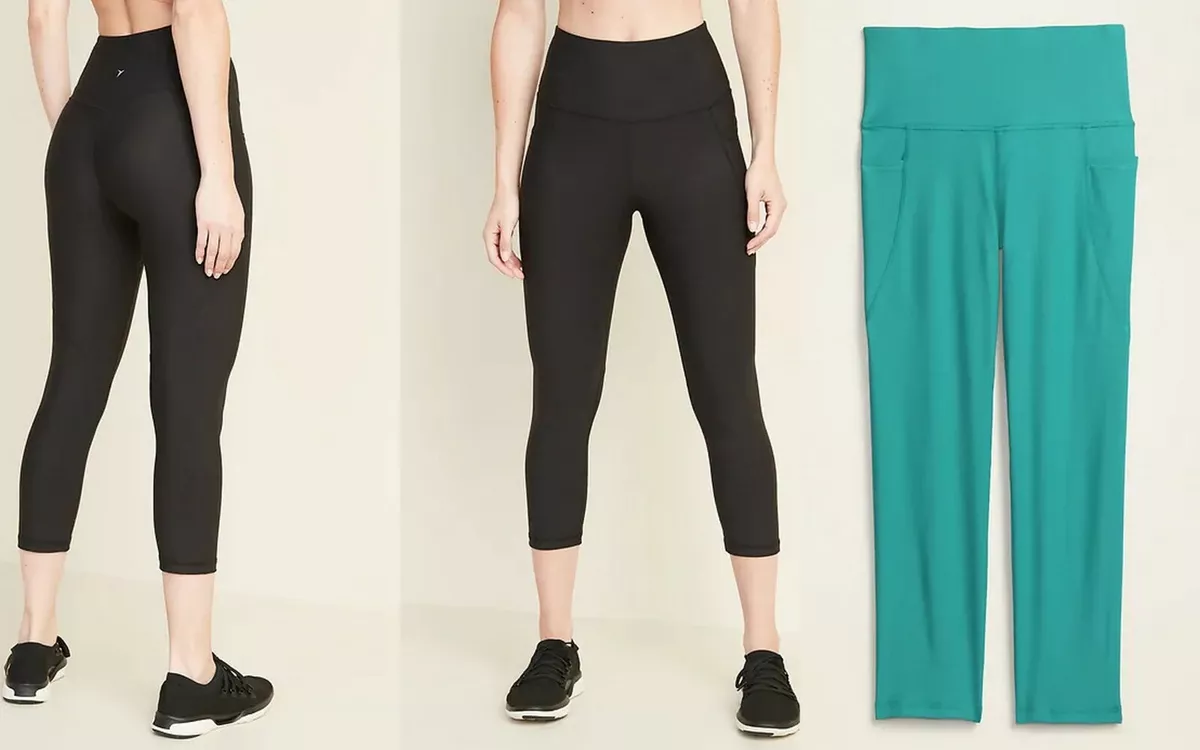 High-Waisted PowerSoft Side-Pocket Crop Leggings