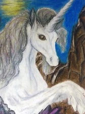 Moonlight Unicorn ACEO PRINT Art Card 2.5 X 3.5 Fantasy Artist KSams