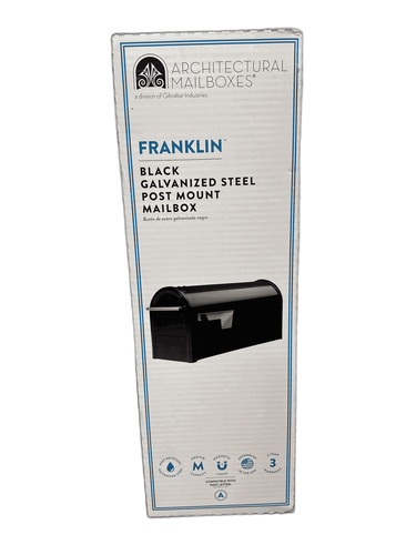 Architectural Mailboxes Franklin Black, Medium, Steel, Post Mount Mailbox - Picture 10 of 10