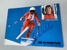 JOSEF WALCHER (†1984) Mistrz świata w narciarstwie podpisana rzadka karta z autografem 10x15 + ACOA