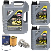 MotoröL Set 4100 5W-40 Liqui Moly 7 Liter + ÖLfilter + Schraube FüR Audi A6 3.2
