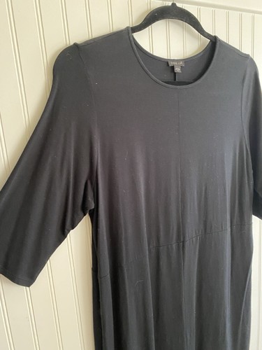 J Jill Dress Womens Size XL Wearever Collection 3/4 Sleeve Stretch Knit Black - Picture 2 of 6