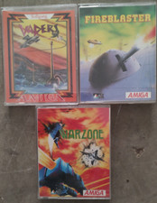 Lotto 3 giochi Commodore Amiga FIREBLASTER, VADERS, WARZONE - Boxed