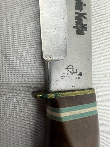 VTG HUBERTUS SOLINGEN “ORIGINAL BOWIE KNIFE” LEATHER HANDLE AND SHEATH 6” BLADE - Picture 2 of 11