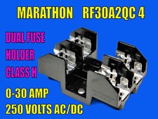 FUSE BLOCK, 2-POSITION, 30A/250V, 2” x 9/16” CLASS H FUSES, MARATHON RF30A2QC4