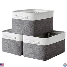 TheWarmHome 3-Pack Collapsible Storage Bins - 15.7x11.8x8.2 Inch Organizers