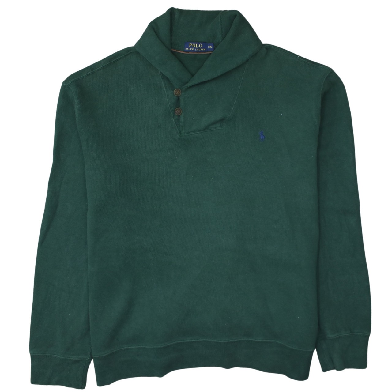 Polo Ralph Lauren Mens Sweatshirt Dark Green Shawl Collar Embroidered Logo XXL