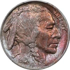 1913 Type 2 PCGS AU58 Choice AU+ Buffalo Nickel - Spectacular Colorful Toned!