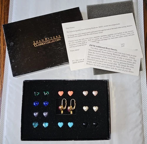 #58 Jewelry Lot, Joan Rivers Changeable Heart Earrings Vintage To Modern Costume