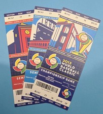 2013 World Baseball Classic 3 Ticket Set/2 Semi Final Games & Final/ Same Seat!