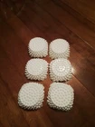 Vintage Fenton milk glass hobnail square bowl set (6)